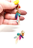 The Elements - Eagle Feather & Gemstone Charm Earrings PRE-ORDER