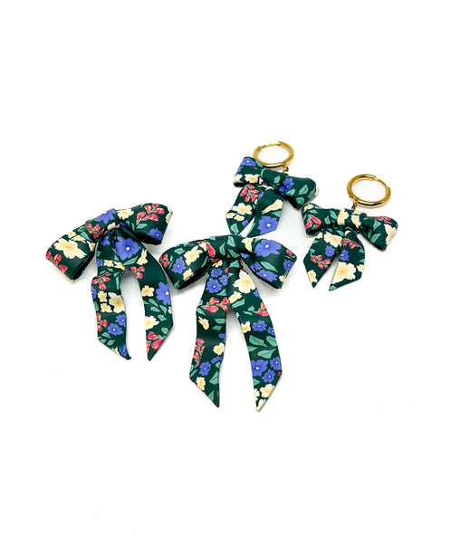 Bow Earrings - Springy Floral
