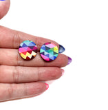 Rainbow Prism Stud Earrings