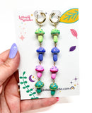 Colorful Mushroom Chain Earrings