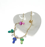 Colorful Mushroom Charm Necklace