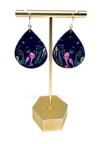 Teardrop Dangles - Enchanted Mushroom