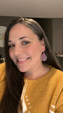 Teardrop Dangles - Wine Autumn Floral