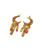 Moon Dangles  - Mustard Autumn Floral