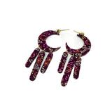 Moon Dangles  - Wine Autumn Floral