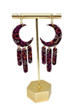 Moon Dangles  - Wine Autumn Floral