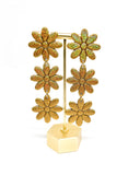 Gold Glitter Daisy Chain Earrings