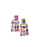 Selena Earrings - Colorful Checkered