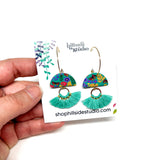 Parker Earrings -  Aqua Butterfly Garden