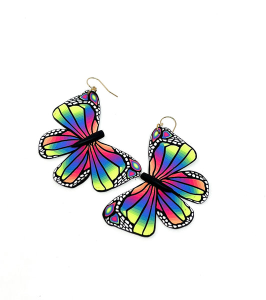 Butterfly Dangles:  Neon Rainbow