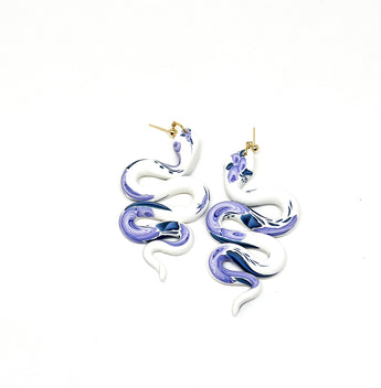 Anya Snake Earrings - Speak Now Purple Roses