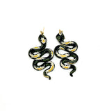 Anya Snake Earrings - Daisy Print