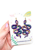 Anya Snake Earrings - Purple Butterfly Garden