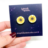 Sunflower Clay Studs -  Large