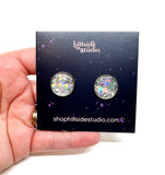 Alissa Studs - Silver Glitter