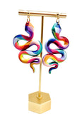 Anya Snake Earrings - Rainbow Prism