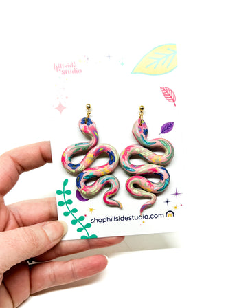Anya Snake Earrings - Blush Garden