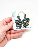 Anya Snake Earrings - Winter Garden
